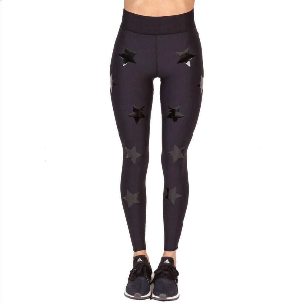 Lux Essential Star Knockout Ultra High Legging Black On Black Workout Athleisure